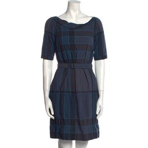 Darling collared petrol blue Burberry belted dress